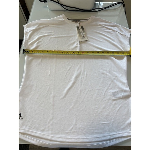 Adidas new with tag women's size large essential short sleeve crew white golf - Picture 8 of 10